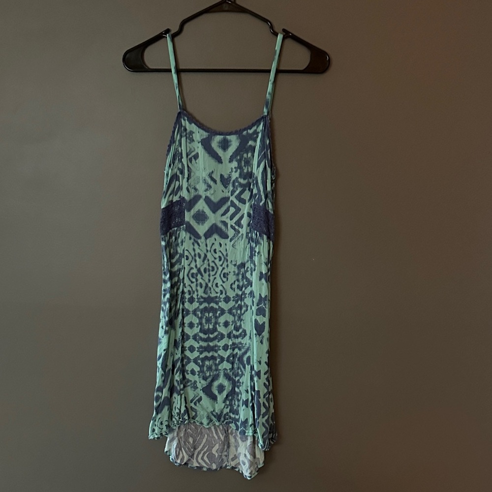 Mossimo Supply Co. Blue and Green High Low Dress